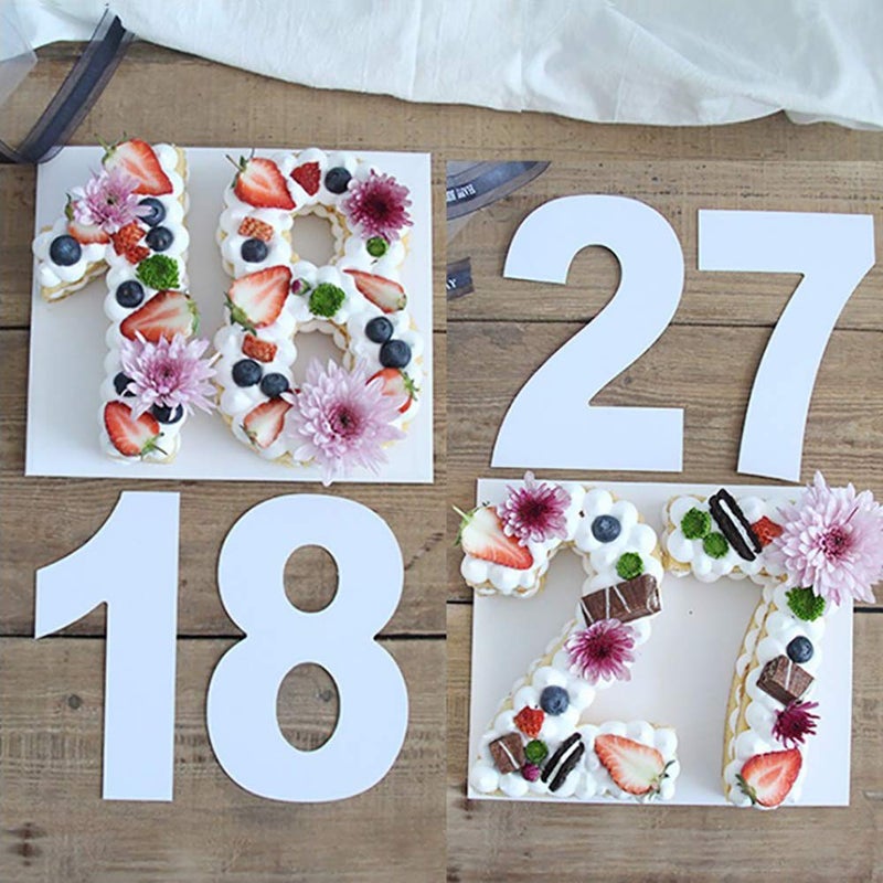 RAYNAG 0-8 Cake Number Stencils Flat Plastic Numbers Cutting Templates Molds 6 Inch Numerical Stencils for DIY Numbers Cakes/Cookies - Image 3